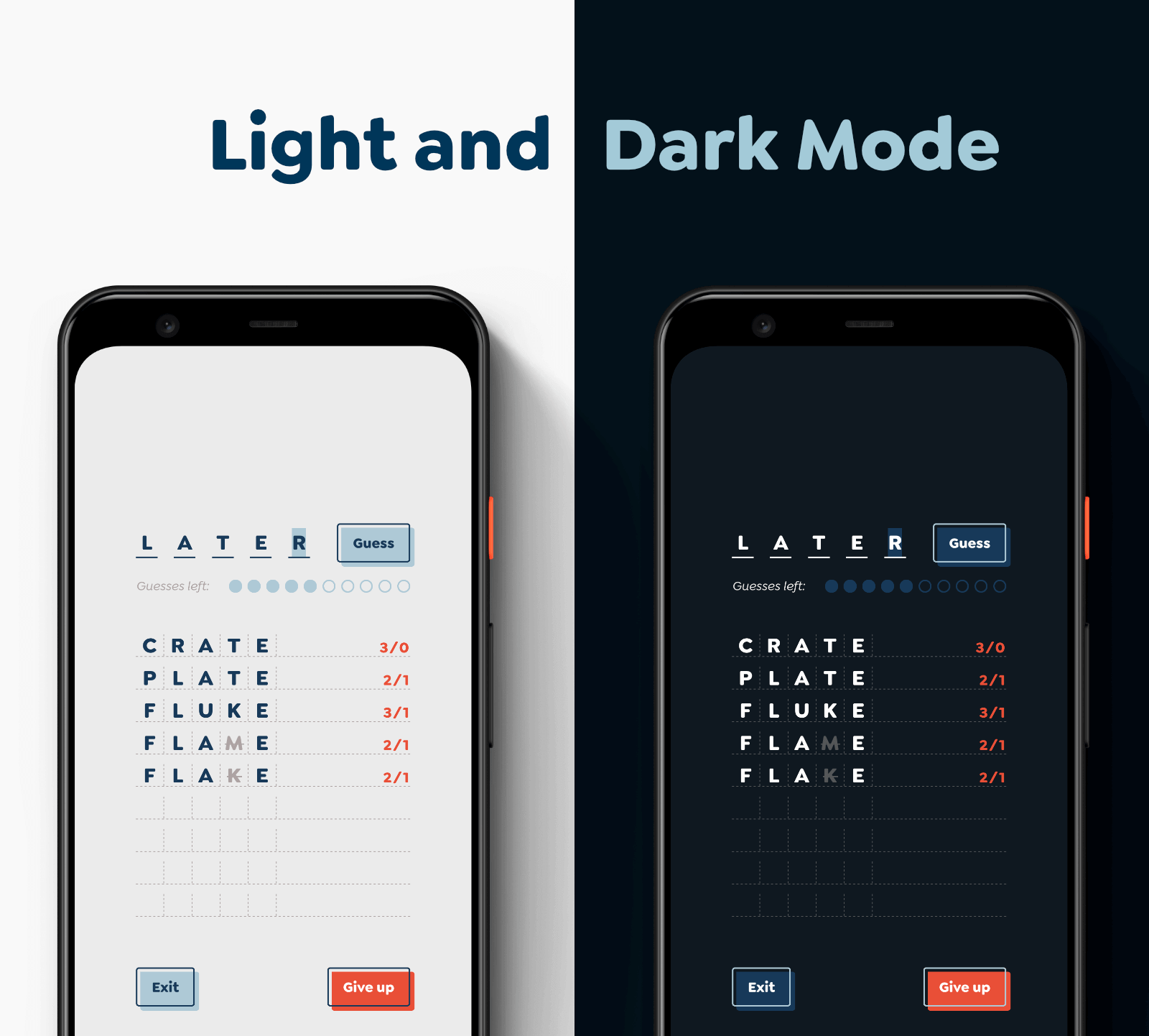Quina features both light and dark mode.